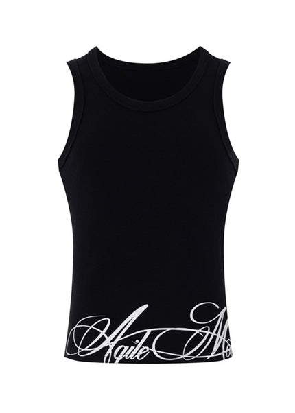 Floral Letter Slim-Fit Tank