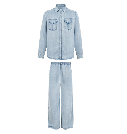 Washed Denim Shirt & Jeans Set