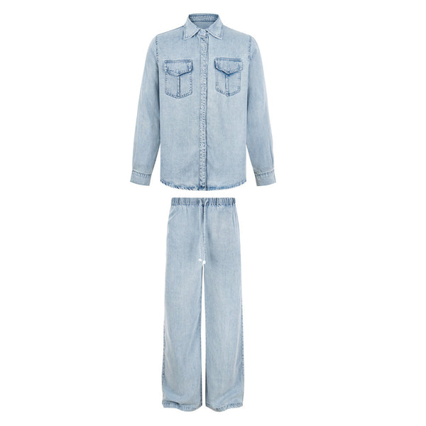 Washed Denim Shirt & Jeans Set