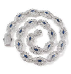 Silver-blue necklace 40cm (16inch)