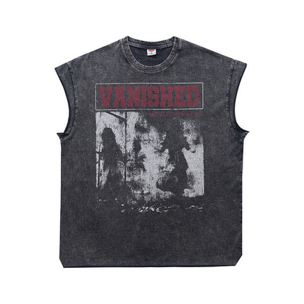 ONSEVENINE American street sleeveless vest for men, heavyweight pure cotton washed vintage vintage summer loose vest