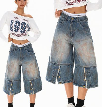 Dirty Dyed Frayed Capris