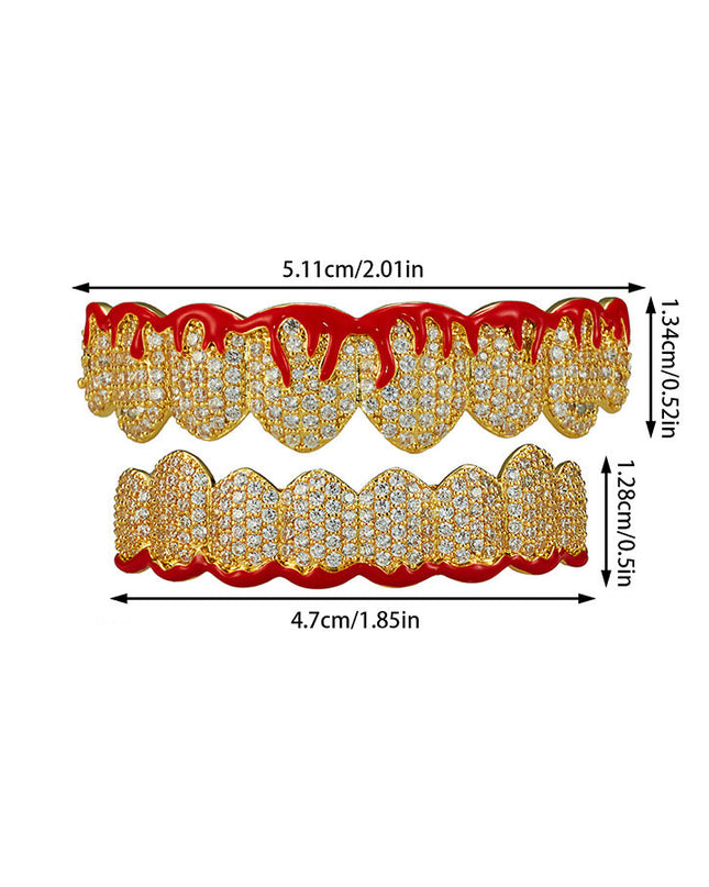 14K Gold-Plated 10-Tooth Grillz Set