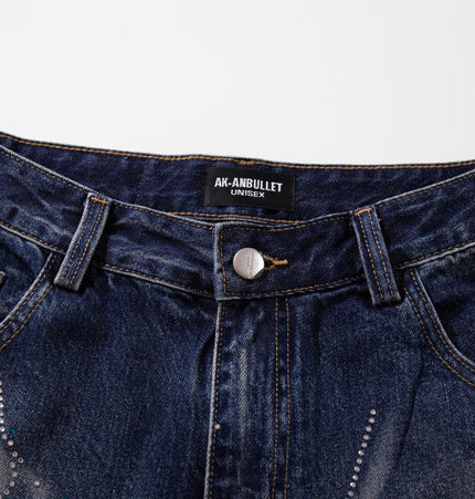 Rhinestone Scratch Denim