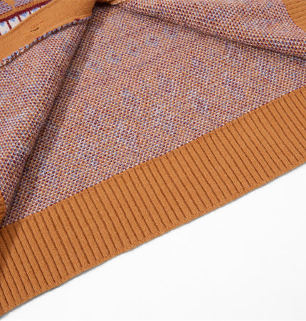 Diamond Jacquard Cardigan Vest