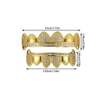 8 tooth gold full diamond micro-set fangs