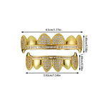 8 tooth gold full diamond micro-set fangs