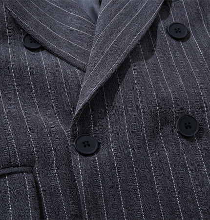 Pinstripe Single-Button Suit Set
