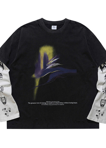 Distressed Long Tee