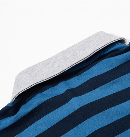 Summer men's polo shirt, loose casual letter print, ins, American street trend, color-blocked collar short-sleeve T-shirt, pure cotton