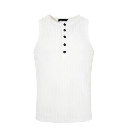 Ribbed Henley Knit Tank