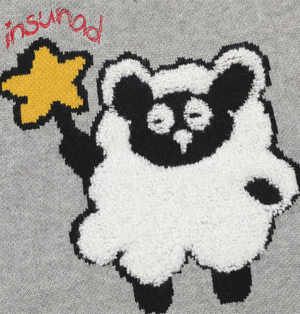 Cartoon Embroidered V-Neck Sweater Vest