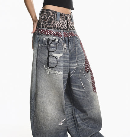 Leopard  Two-Piece Jeans