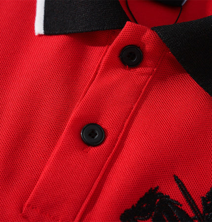 Badge-Embroidered Color-Block Polo