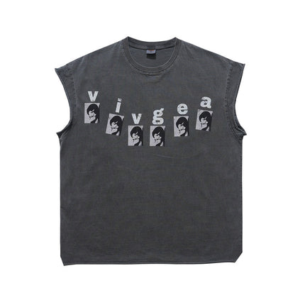 ONSEVENINE American street sleeveless vest for men, heavyweight pure cotton washed vintage vintage summer loose vest