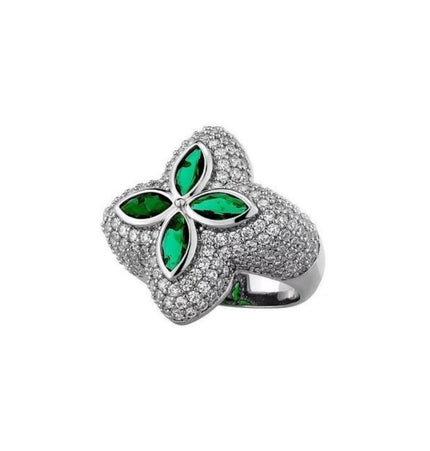 Four-leaf clover diamond ring, men's fashion brand, high-end sense handsome, original design, trendy, light luxury, niche American ring