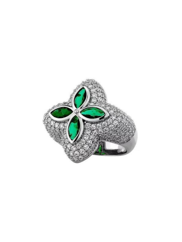 Four-leaf clover diamond ring, men's fashion brand, high-end sense handsome, original design, trendy, light luxury, niche American ring