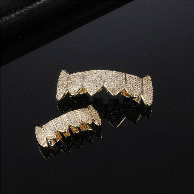 14K Gold-Plated 10-Tooth Grillz Set