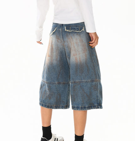 Dirty Dyed Frayed Capris