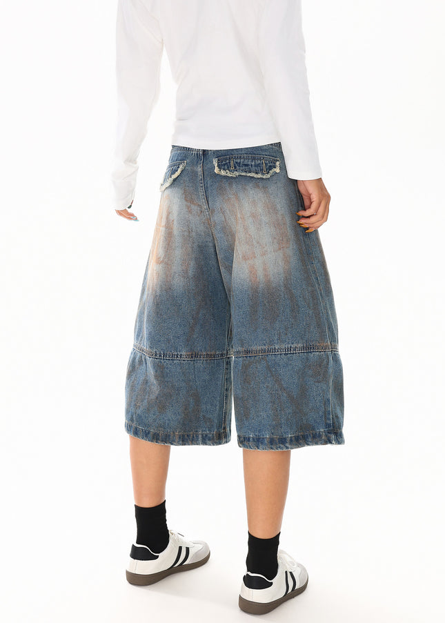 Dirty Dyed Frayed Capris