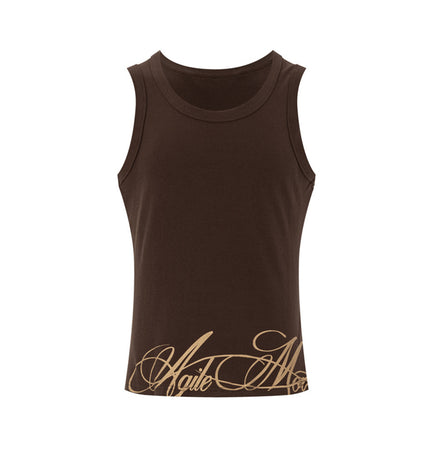 Floral Letter Slim-Fit Tank