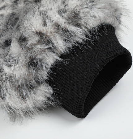 Leopard Faux-Fur Collar Jacket