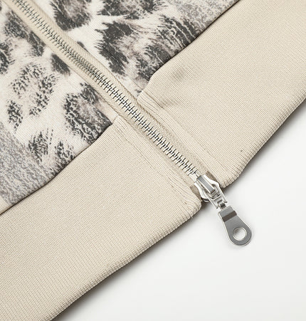 Vintage Leopard Zip Hoodie