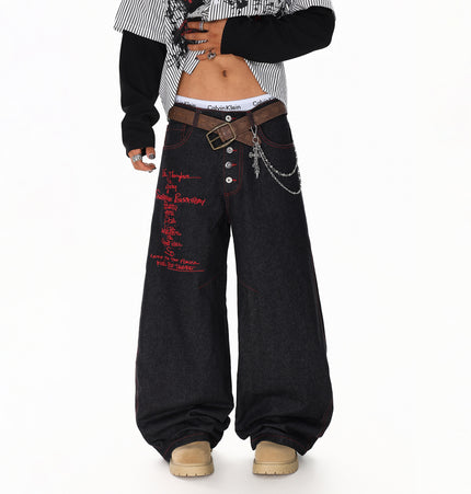 Breasted Wide Jeans