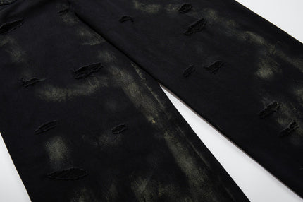 Patchwork Graffiti Washed Jeans