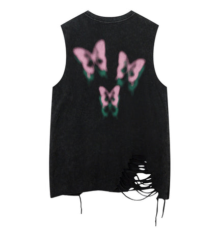 Butterfly Chain Distressed Tank