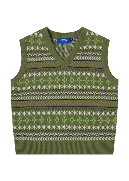 Diamond Jacquard Knit Vest