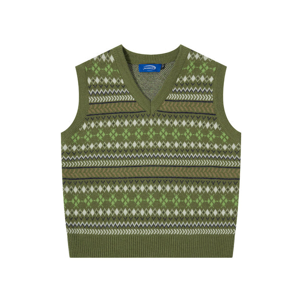 Diamond Jacquard Knit Vest
