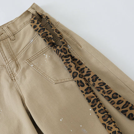 Splash Leopard Print Jeans
