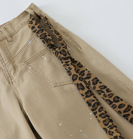 Splash Leopard Print Jeans