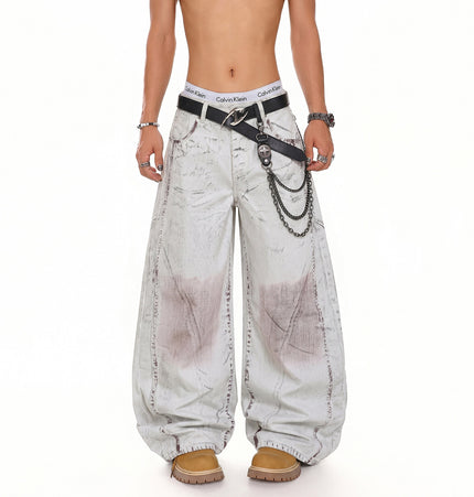 Color-Worn Wide-Leg Jeans