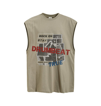 Abstract Portrait Wide-Shoulder Tank
