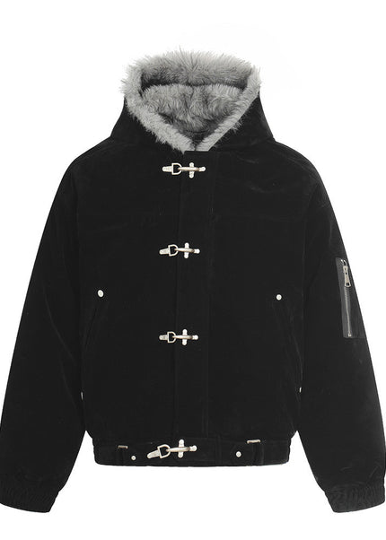 Faux-Fur Hooded Flight Jacket