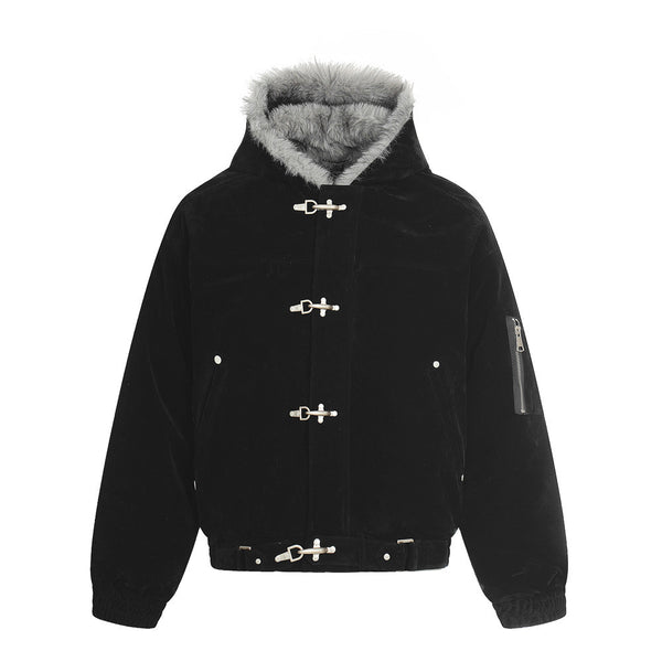 Faux-Fur Hooded Flight Jacket