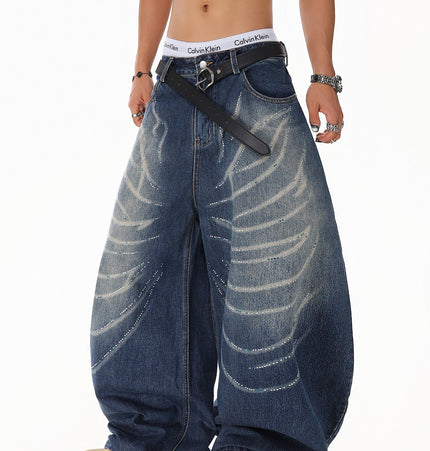 Rhinestone Scratch Denim