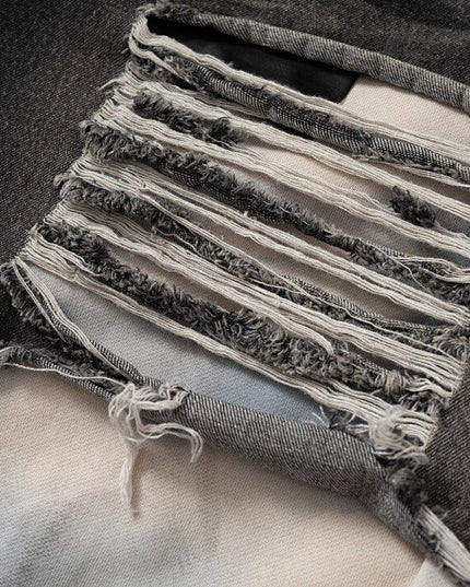 Ripped Striped Jeans
