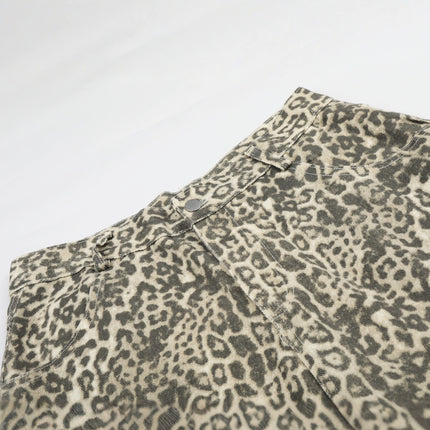 Leopard Print Cargo Shorts