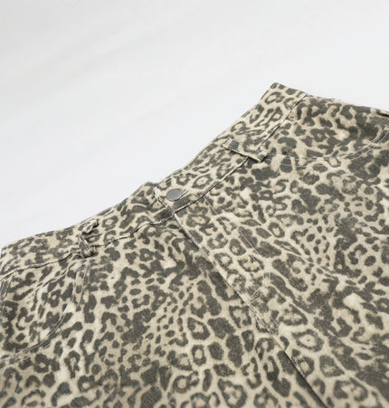 Leopard Print Cargo Shorts
