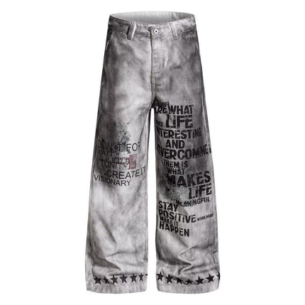 Letter Wide Jeans