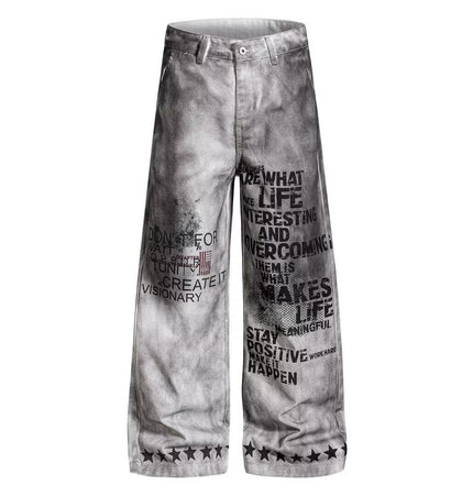 Letter Wide Jeans