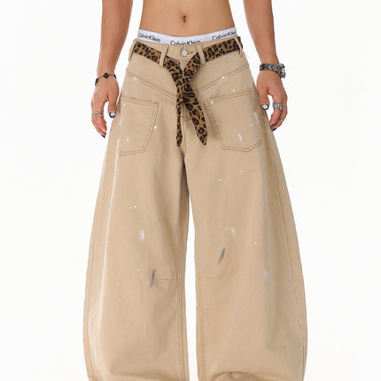 Splash Leopard Print Jeans