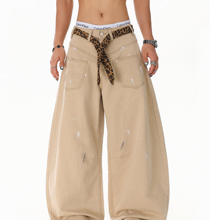 Splash Leopard Print Jeans