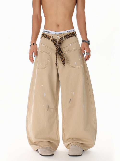 Splash Leopard Print Jeans