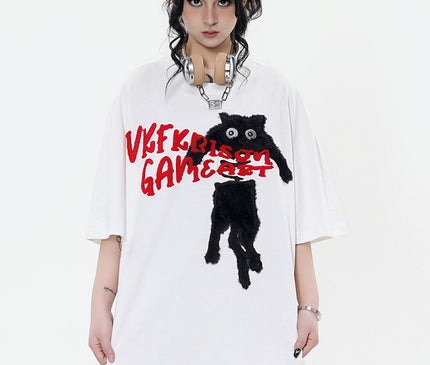 Cat Towel Embroidered Tee
