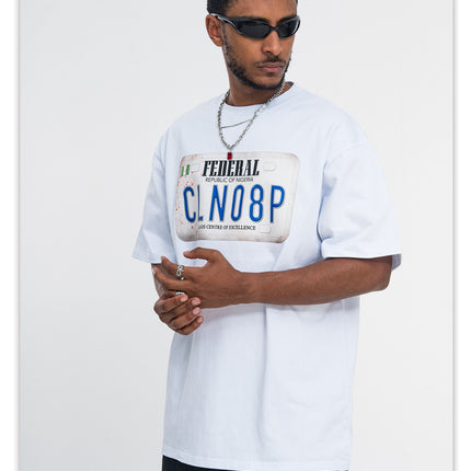 ONSEVENINE American street small neckline 280g heavy cotton short sleeve T-shirt for men and women summer loose hip hop