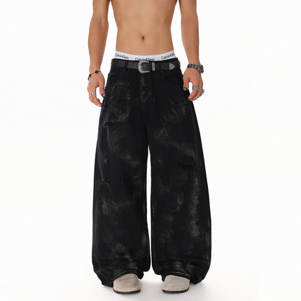 Patchwork Graffiti Washed Jeans